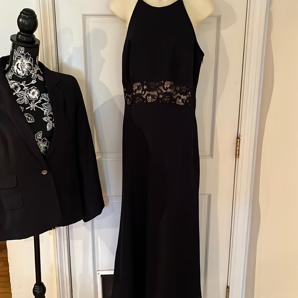 Carole Little Size 14 Black Sleeveless Dress Classic Formal Dress